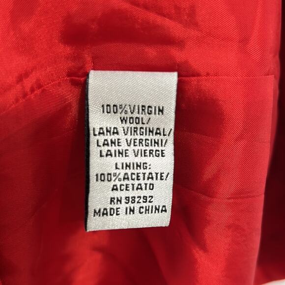 Tibi Red 100% Virgin Wool Long sleeve dress women’s size 6 - Picture 6 of 7